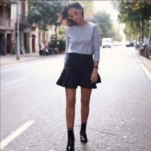 💥 Free People black leopard skirt